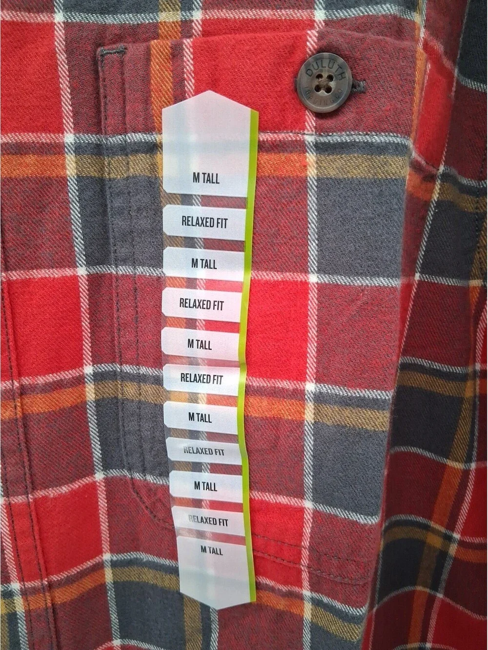 Duluth Flannel Shirt Men’s Medium Tall Red Free Swingin' Relaxed Fit Work Plaid